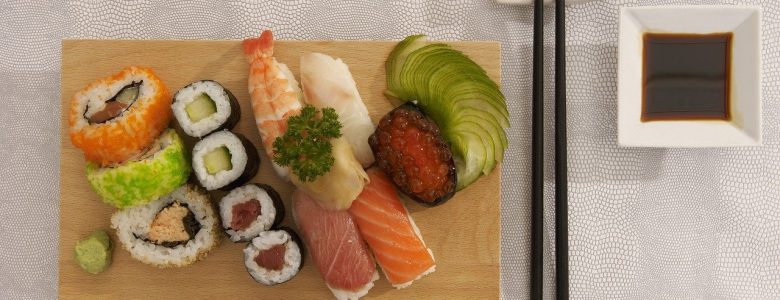 sushi, plateau, kitchen